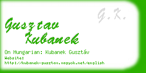 gusztav kubanek business card